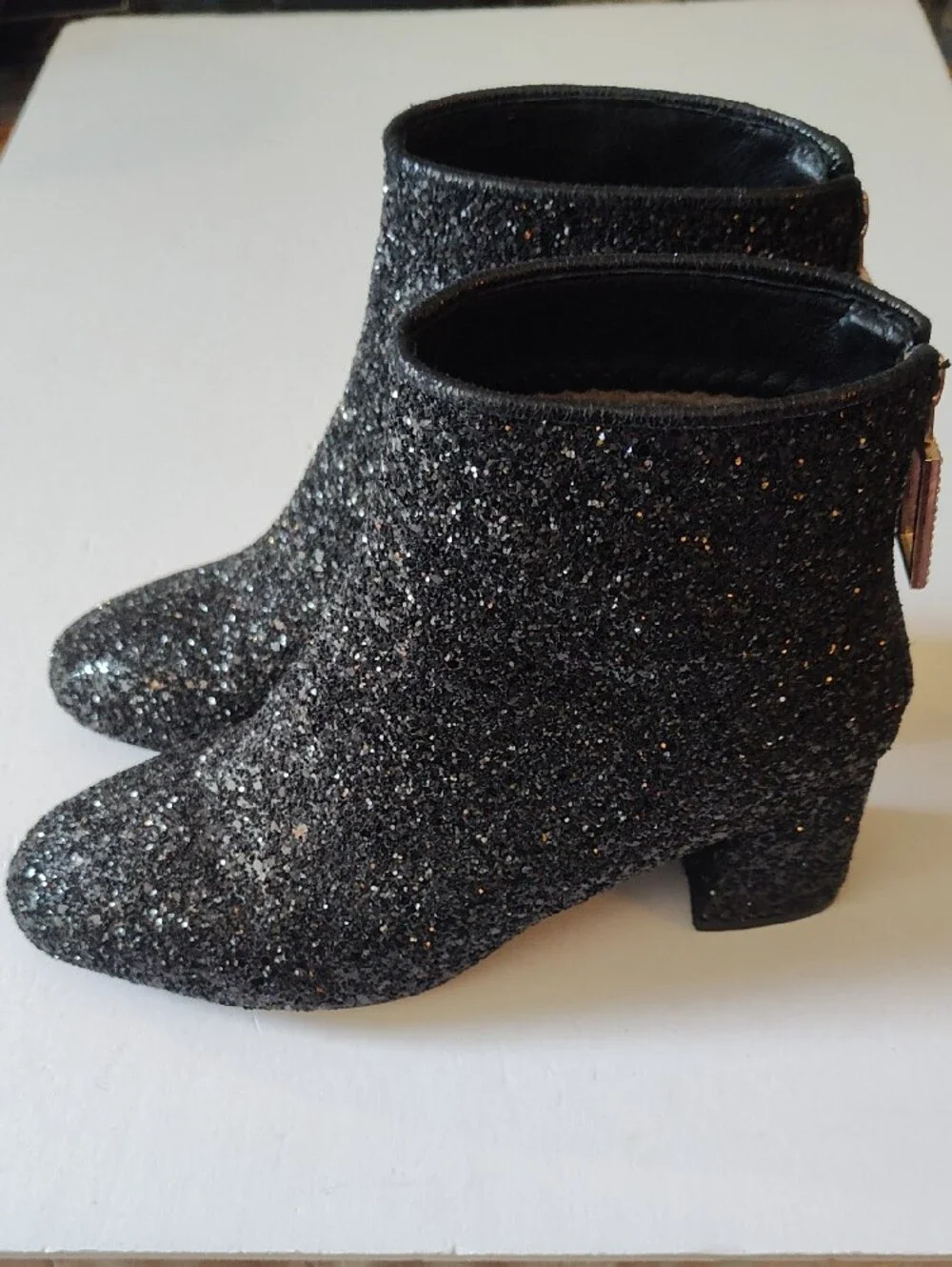 Women's Black Glitter Ankle Boots